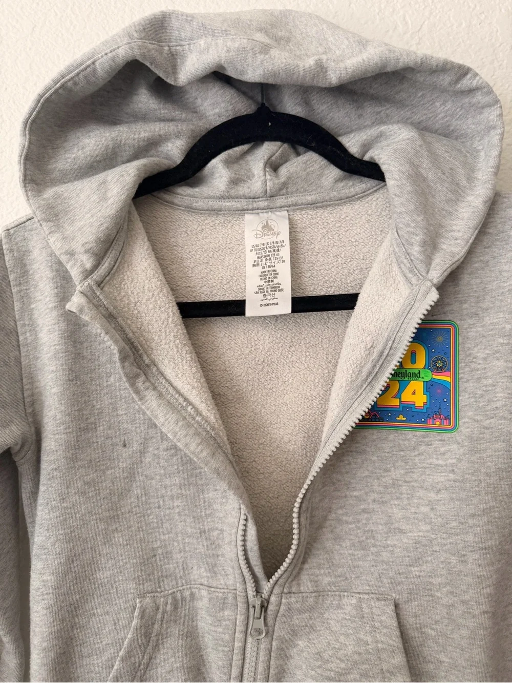 Disney 2024 Gray Kids Zip Hoodie